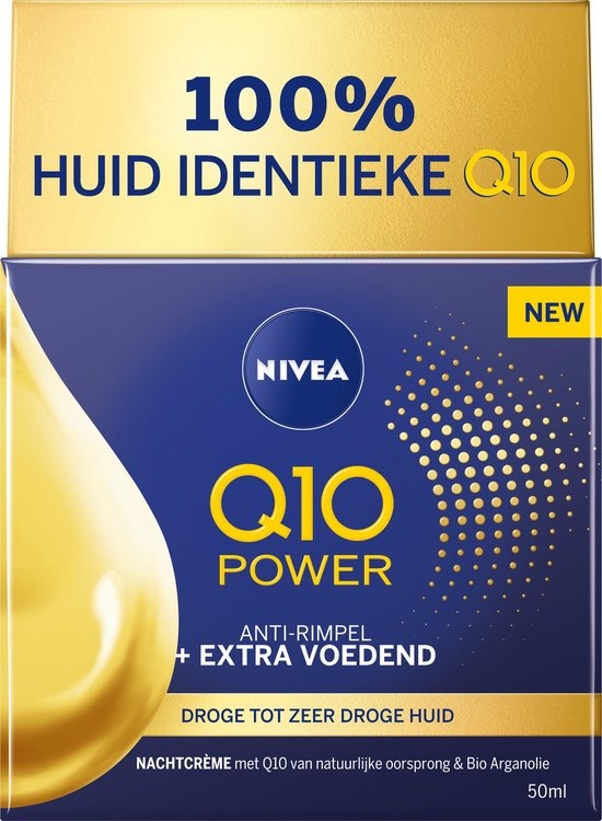 NIVEA Q10 Power +Extra Voedend Anti-Rimpel Nachtcrème - 50 ml - Verpakking beschadigd