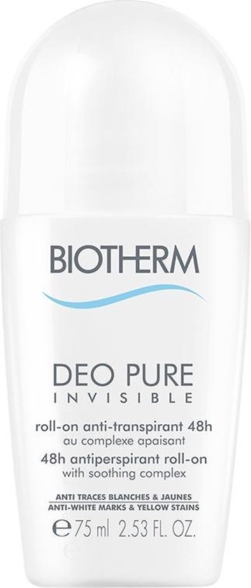 Déodorant antisudorifique à bille Biotherm Deo Pure Invisible 48h - 75 ml