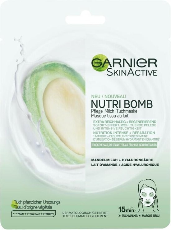 Garnier Skinactive Face Nutri Bomb Masque Tissu Amande