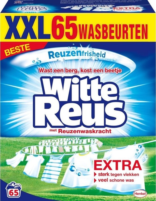 Witte Reus Lessive Powder - Cire Blanche - Value Pack 65 Lavages - Emballage endommagé