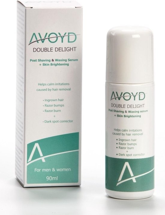 Avoyd Double Delight 90ml - Prévient et remédie aux poils incarnés, aux irritations du rasage et aux bosses du rasoir. Emballage endommagé