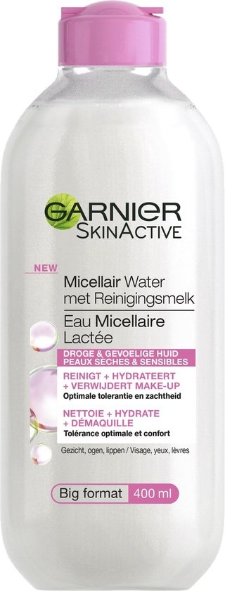 Garnier Skinactive Face SkinActive Micellar Water with Cleansing Milk - Peaux sèches et sensibles - 400 ml