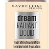 Maybelline Dream Radiant Liquid - 1 Natural Ivory - Fond de teint adapté aux peaux sèches avec acide hyaluronique - 30 ml