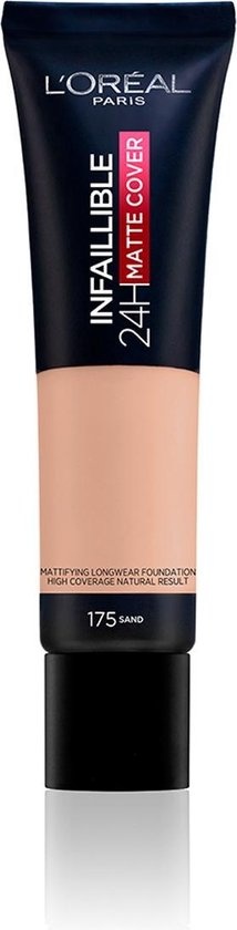 L'Oréal Paris Make-Up Designer Infaillible 24H Matte Cover Foundation - 175 Sable - Long Wear Mattifying Foundation with SPF 18 - 35 ml