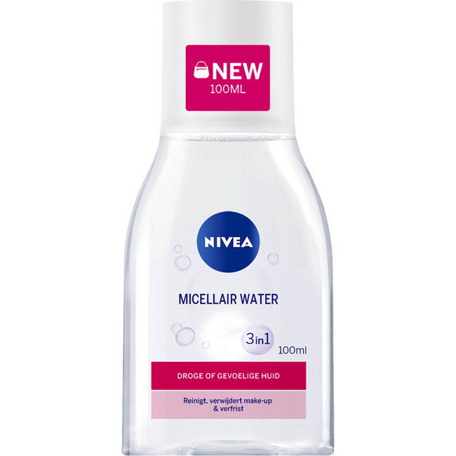 NIVEA Micellar Water 3in1 - Taschengröße - Trockene oder empfindliche Haut - 100 ml