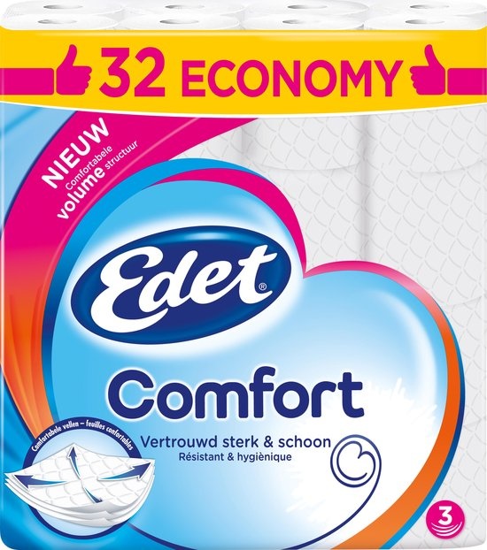 Comfort - 3-laags toiletpapier - 32 rollen - Verpakking beschadigd