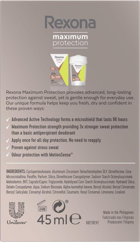 Rexona Déodorant Sec Anti-Stress Maximum Protection - 45 ml