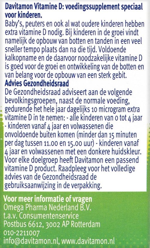 Davitamon Vitamin D Kinder - Wachstum und Entwicklung - Schmelztablette 50 Stk