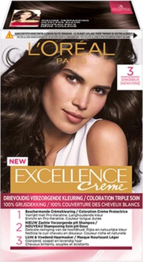 Koningin metalen anders L'Oréal Excellence Creme 3 Donkerbruin - Onlinevoordeelshop