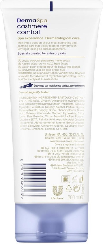 dove cashmere comfort body lotion