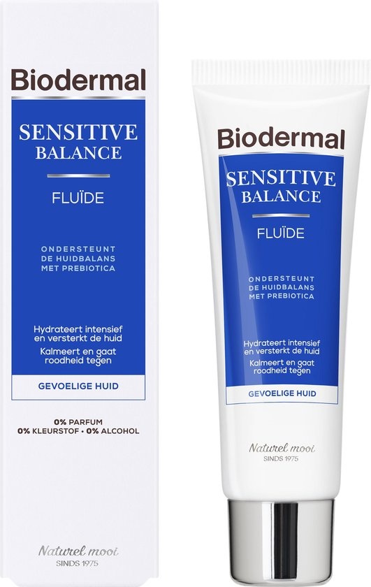 Biodermal Sensitive Balance Fluid - Crème de jour à l'acide hyaluronique pour peaux sensibles - 50ml