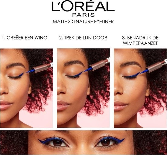 L'Oréal Paris Matte Signature Eyeliner de Superliner - Eyeliner liquide mat - Imperméable - 02 Bleu - Bleu