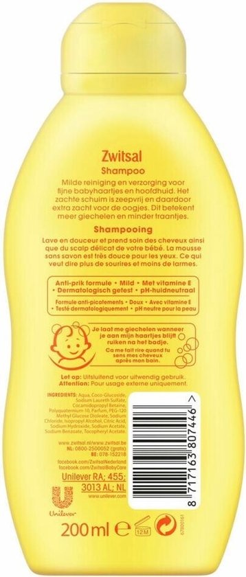 Shampooing Zwitsal avec formule anti-piqûre - 200 ml