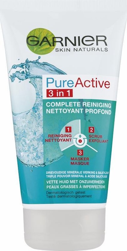 Garnier PureActive 3in1 Reinigungsgel - 150ml - Unreine Haut - Verpackung beschädigt