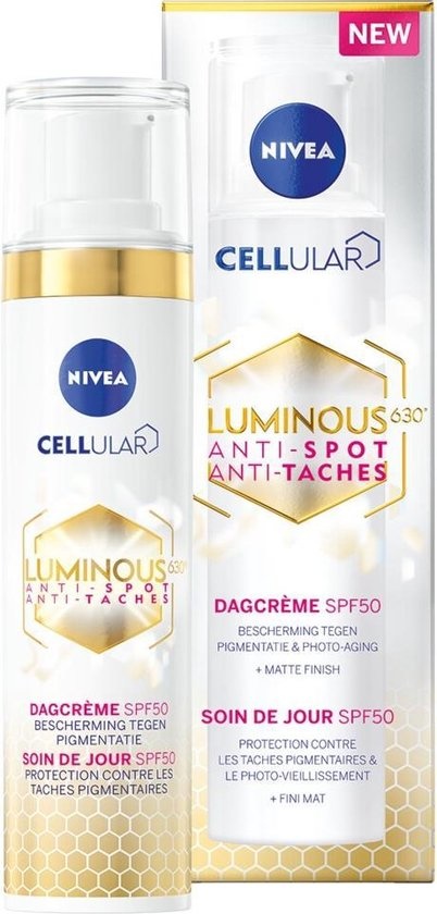 NIVEA Cellular Luminous Day Cream Anti-Pigment SPF50 - Protection contre la pigmentation et le photo-vieillissement - 40 ml