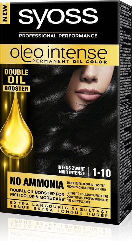 SYOSS Color Oleo Intense 1-10 Teinture Cheveux Noir Intense - Emballage Endommagé