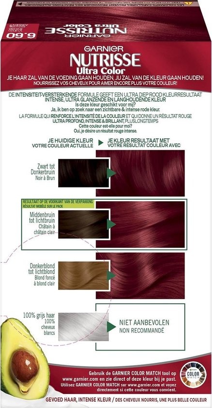 Garnier Nutrisse Ultra Color Hair Dye - 6.60 Fiery Red - Emballage endommagé
