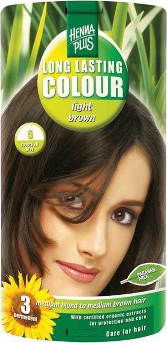 Hennaplus Long Lasting Colour 5 Light Brown - Haarverf