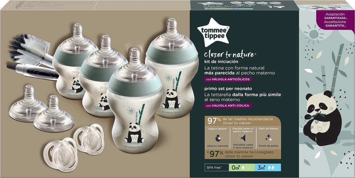 Tommee Tippee Closer to Nature Bottle starter pack vert-0 mois+-Emballage endommagé