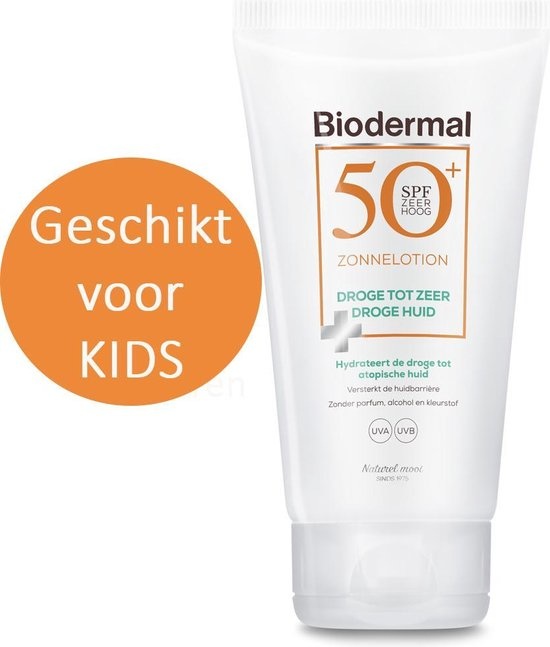 Biodermal Sun Lotion Dry Skin - sunscreen for dry skin - Spf50+ 150ml - also suitable for children