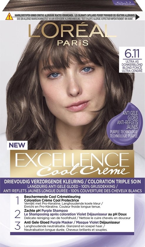 L’Oréal Paris Excellence Cool Creams 6.11 - Ultra Ash Donkerblond - Permanente haarverf