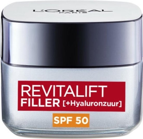 L'Oréal Paris Revitalift Filler Anti-Aging Tagescreme SPF50 - 50ml - Gesichtspflege mit Hyaluronsäure