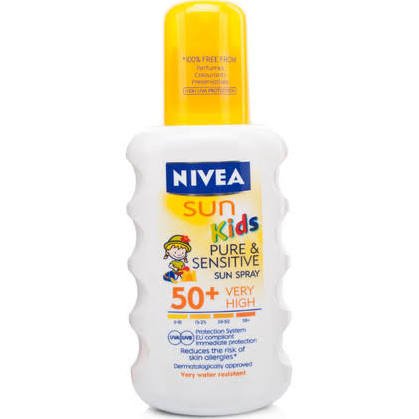 Nivea Sun Kids Pure & Sensitive Sun Spray LSF 50+ 200 ml - Kappe fehlt