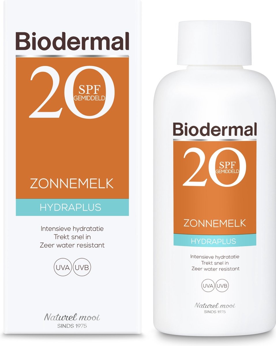 Biodermal zon - Zonnebrand - Zonnemelk Hydraplus SPF 20 - 200 ml