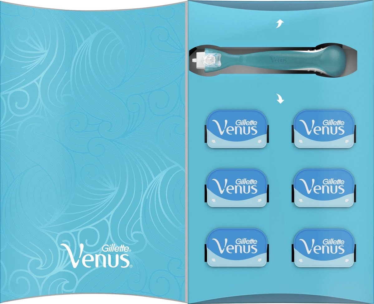 Gillette Venus Smooth Shaving System Pour Femme - Lame De Rasoir + 5 Lames De Recharge - Emballage Endommagé