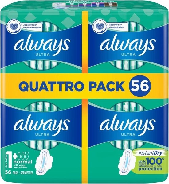 Always Sanitary Pads Ultra Normal Plus 56 pieces