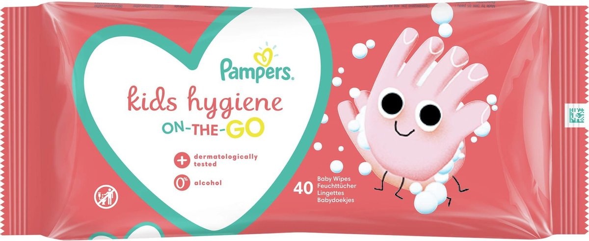 Pampers Kids Hygiene On-The-Go Baby Wipes - 40 Pack