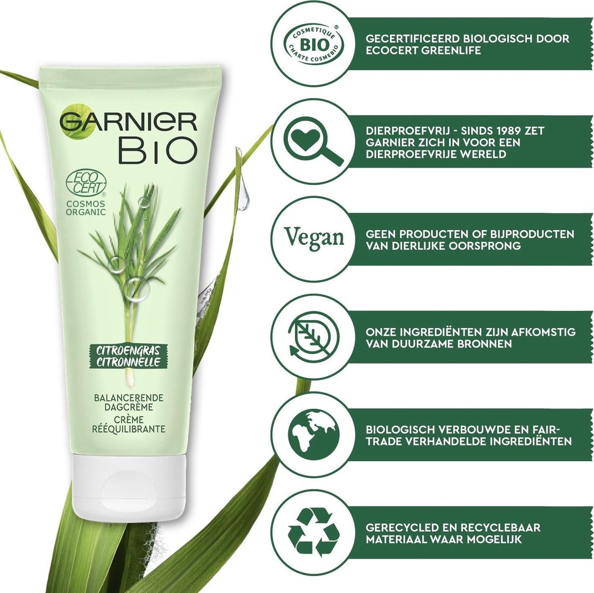 Bio Day Cream - 50 ml - Normal to combination skin - Refreshing Lemongrass - Packaging damaged