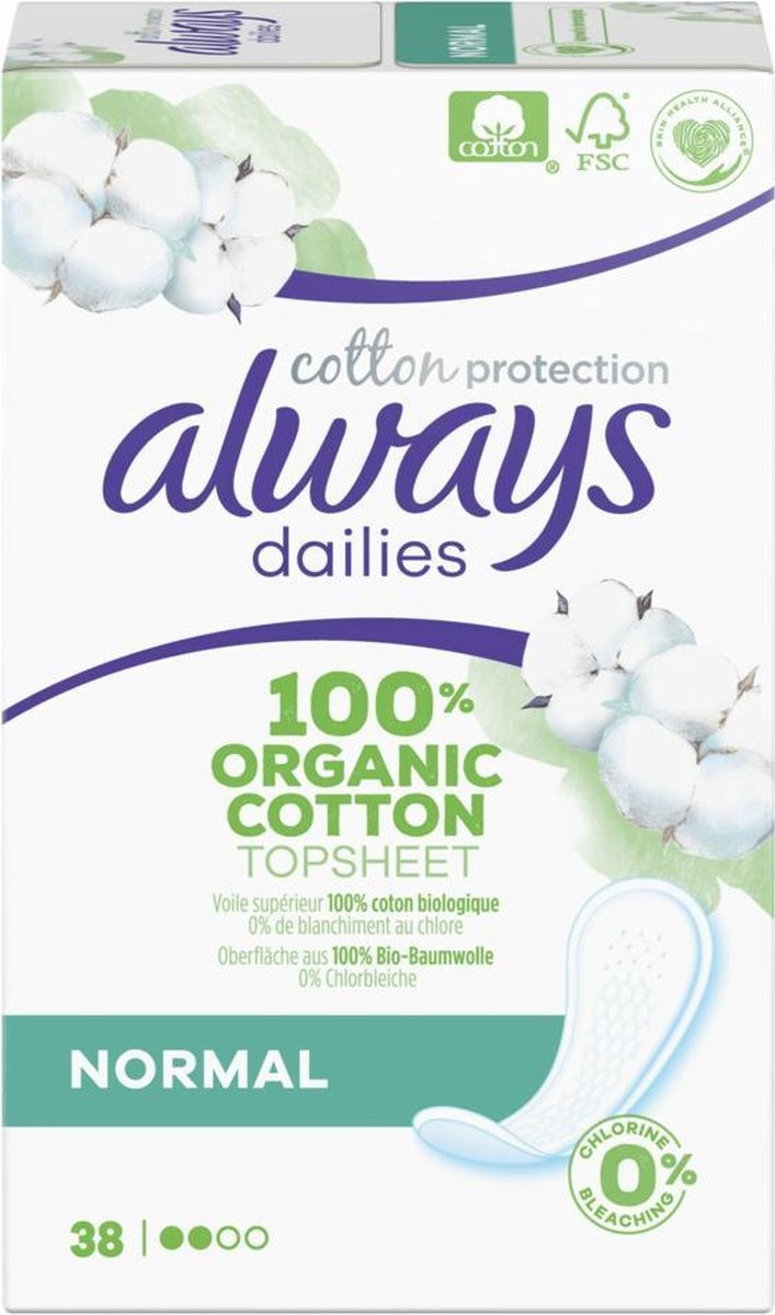 Always Dailies Pantyliners Cotton Protection Normal 38 pieces