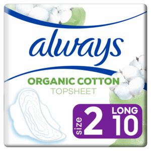 Always Damenbinden Bio Cotton Protection Ultra Long mit Flügeln 10 Stück