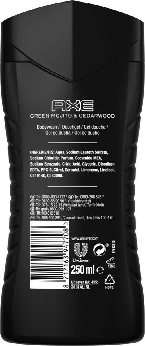 Axe Green Mojito & Cedarwood 3-in-1 Douchegel - 250 ml