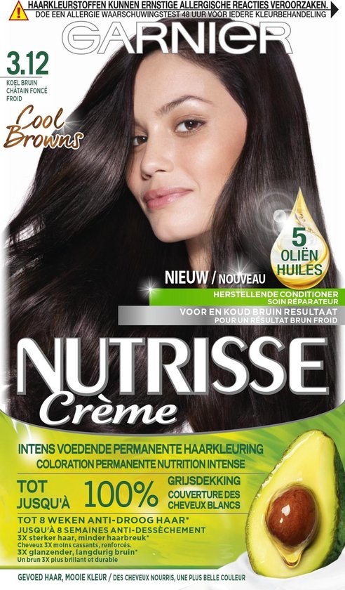 Garnier Nutrisse Cream 3.12 - Cool Brown - Permanent Hair Color