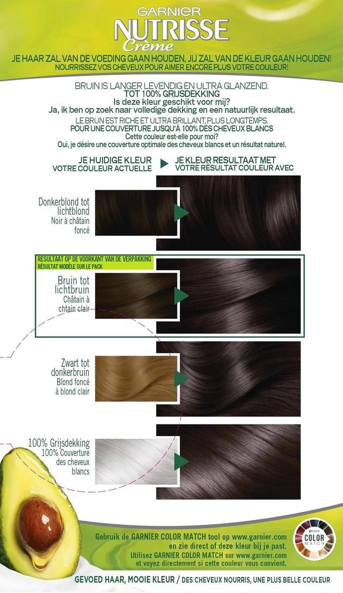 Garnier Nutrisse Cream 3.12 - Cool Brown - Coloration permanente des cheveux
