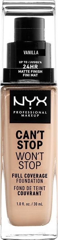 NYX Professional Makeup Can't Stop Won't Stop Foundation - Vanilla CSWSF06 - Full Coverage