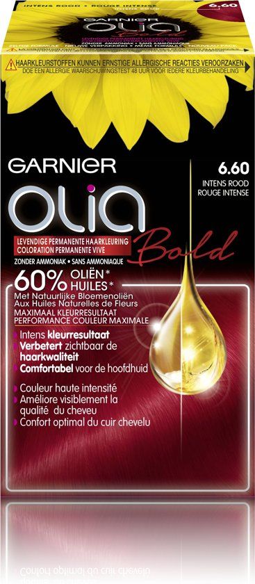 Garnier Olia 6.6 - Rouge Intense - Teinture Pour Cheveux - Emballage Endommagé