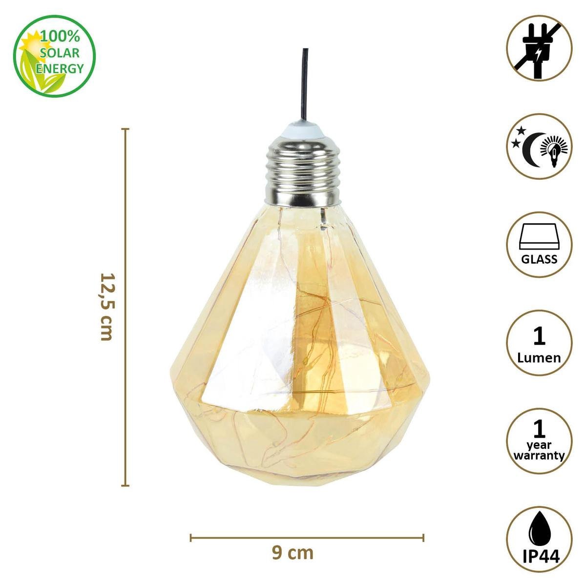 Ampoule solaire O'Daddy NASH - éclairage d'ambiance LED blanc/chaud