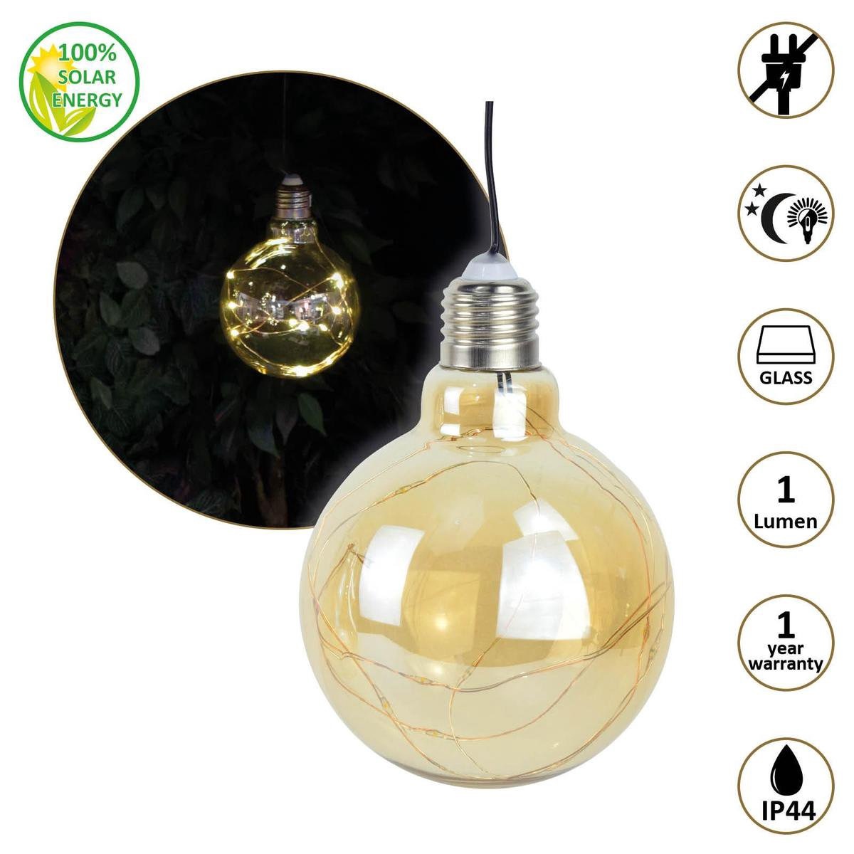 Ampoule solaire O'Daddy SHAM - éclairage d'ambiance LED blanc/chaud