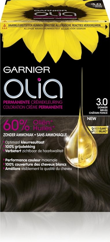 Garnier Olia 3.0 Coloration Cheveux Brun-Noir - Emballage Endommagé