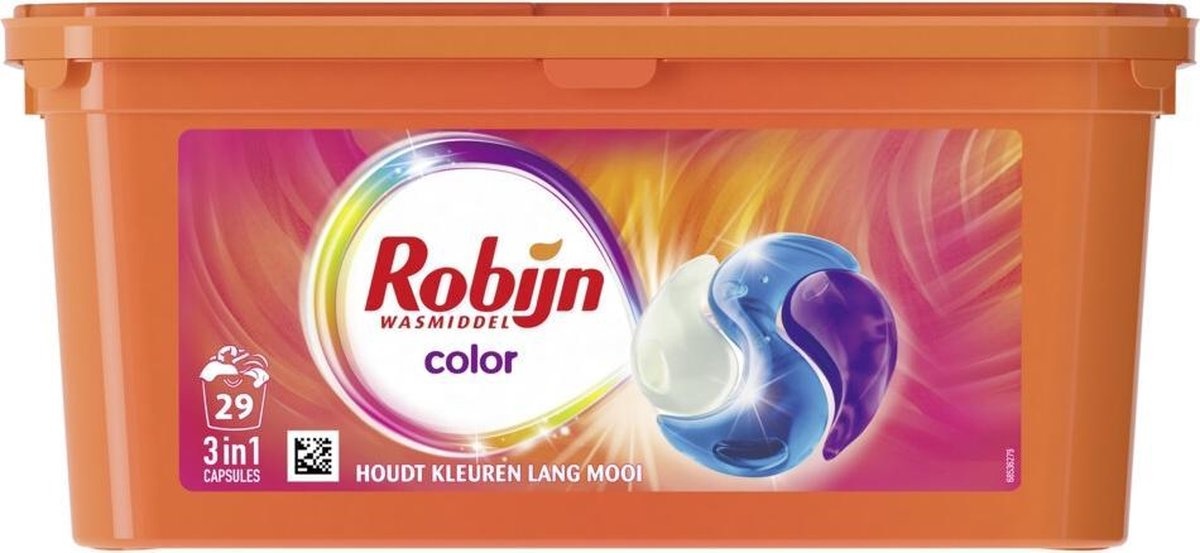 Robijn Color 3 in 1 Wascapsules speciaal voor de gekleurde was - 29 wasbeurten