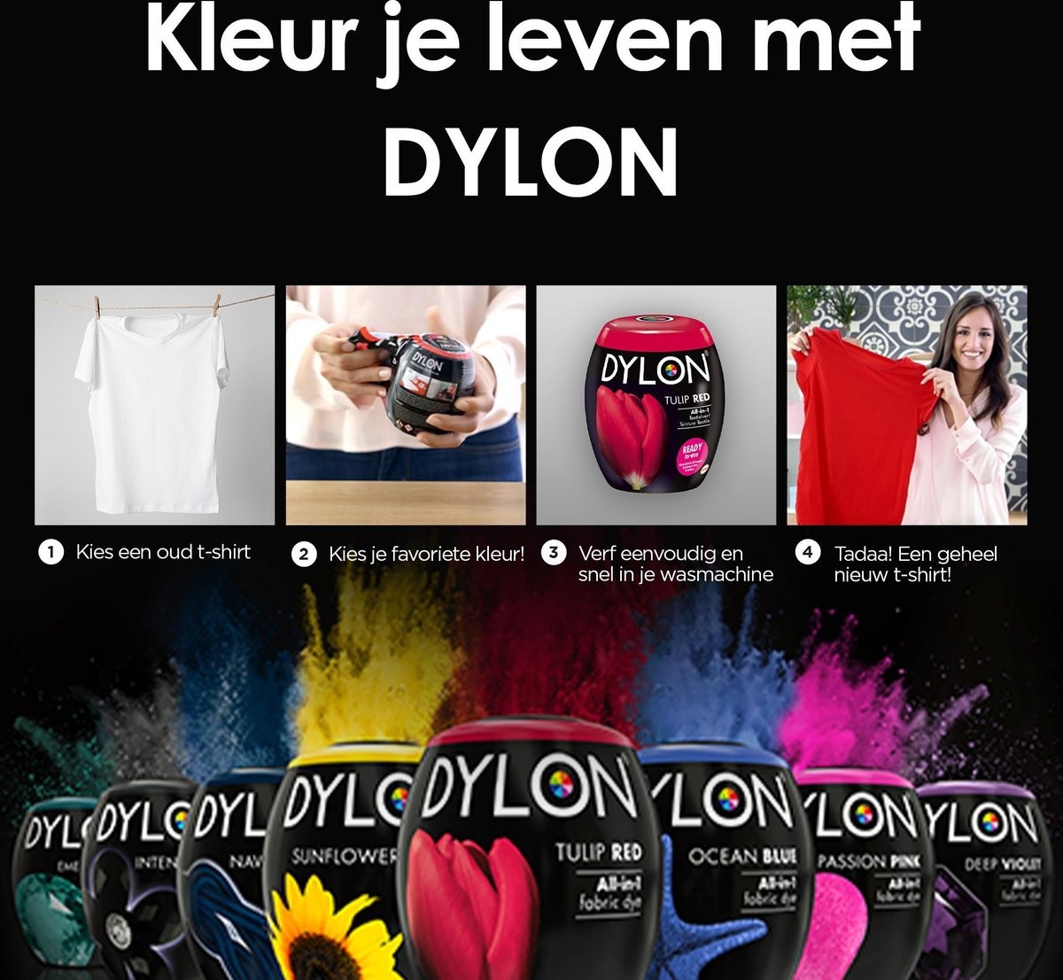 Dosettes de teinture textile DYLON pour machine à laver - Gris fumé - 350g  - Onlinevoordeelshop