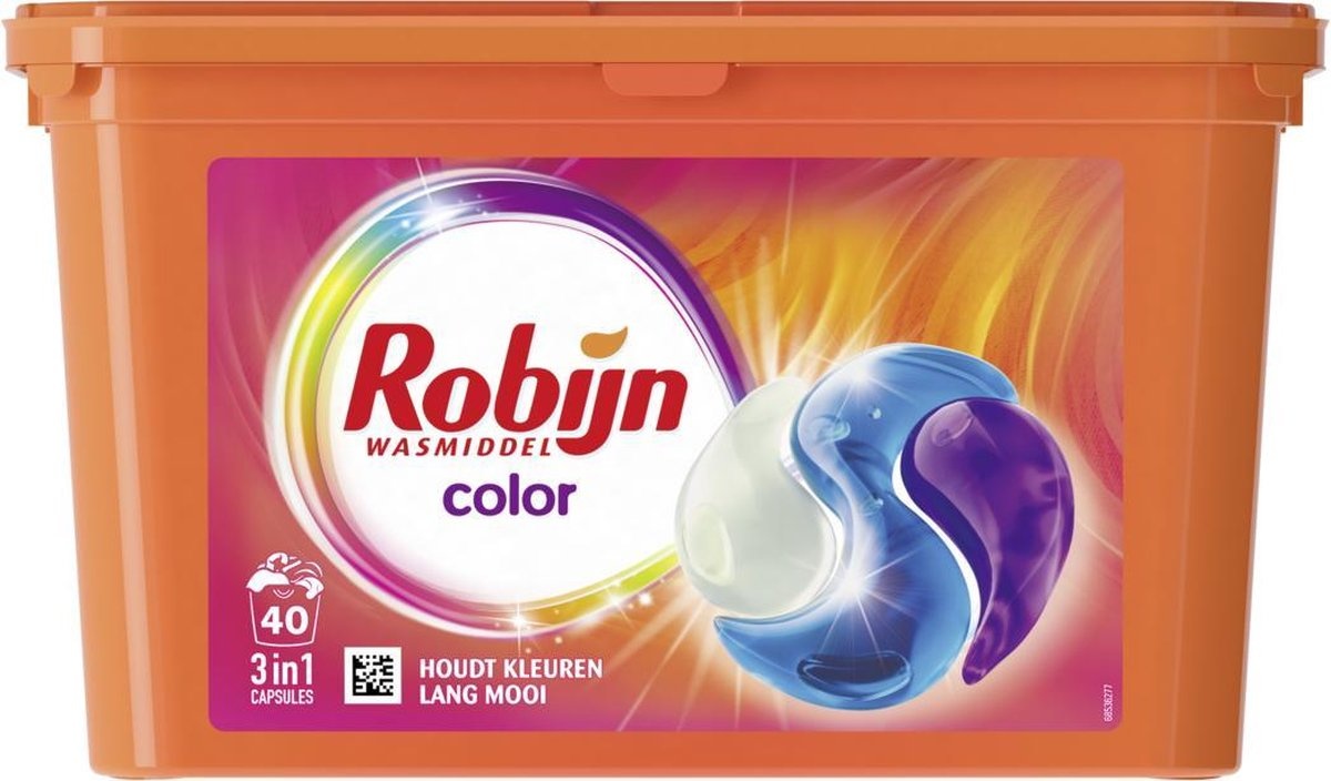 Robijn Color 3 in 1 Waschkapseln - 40 Wäschen - Vierteljährliche Box