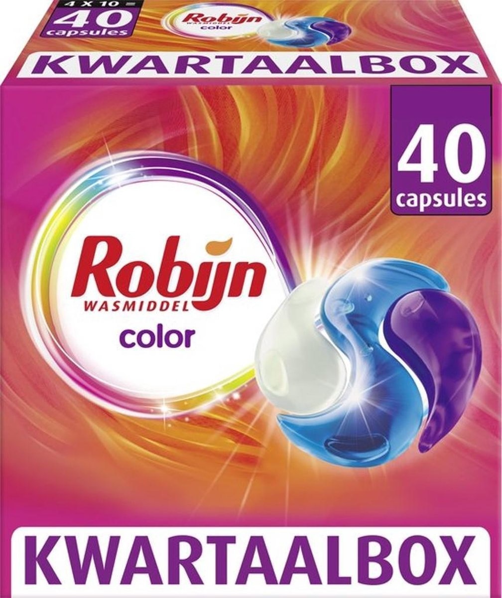 Robijn Color 3 in 1 Waschkapseln - 40 Wäschen - Vierteljährliche Box