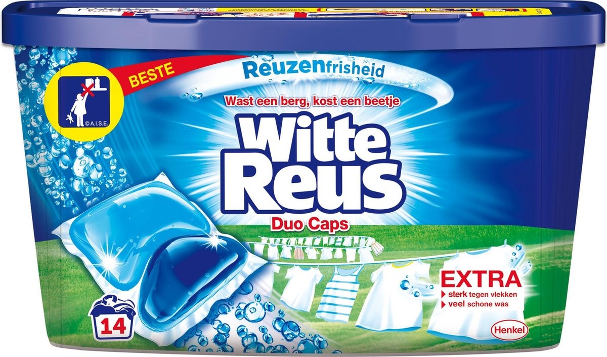 Witte Reus Duo Caps Wascapsules - Wasmiddel Capsules -14 wasbeurten