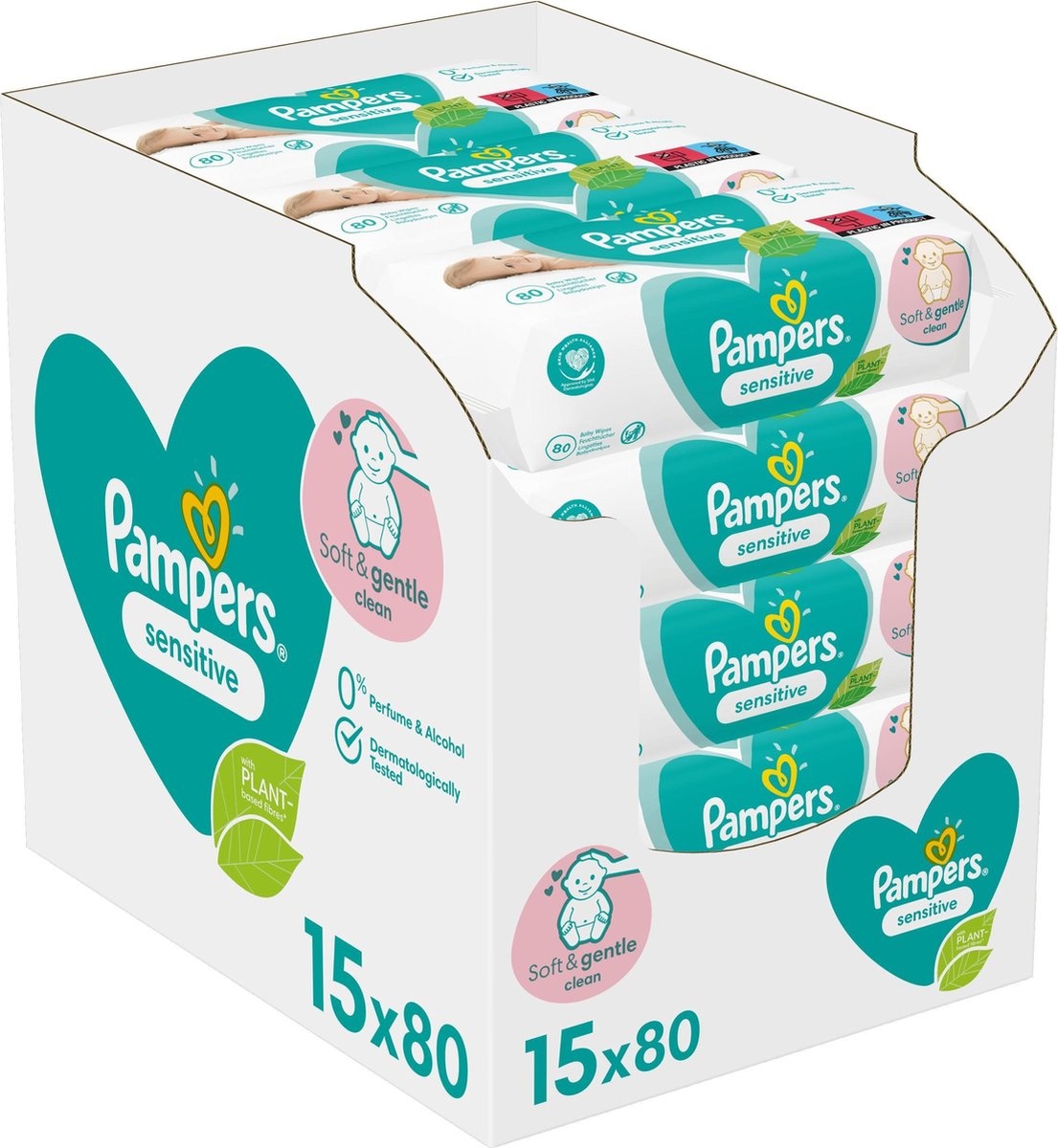 Lingettes pour bébé Pampers Sensitive - 1200 pièces