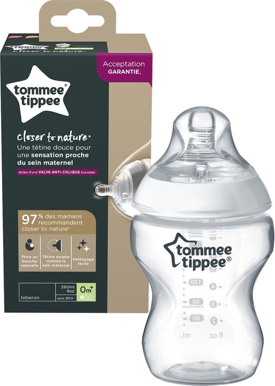 Tommee Tippee Closer to Nature Feeding Bottle x1 (260ml)