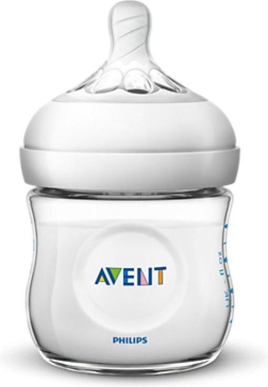 Philips Avent Natural Babyflasche - SCF030/17 Babyflasche (0m+) für langsame Lieferung - Weiß